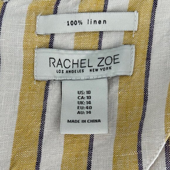 Rachel Zoe Linen Overalls Sz 10 - Picture 5 of 9